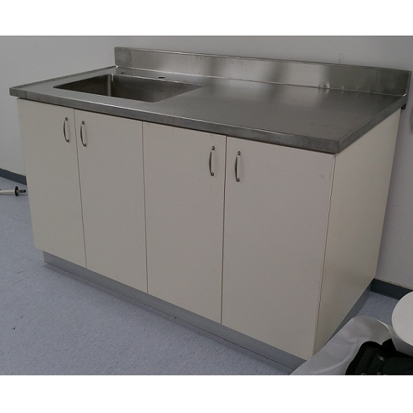 כיור נירוסטה + ארון 4 דלתות