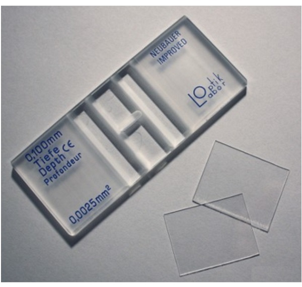 קאמרה תא ספירה Hemocytometer Brightfield counting chamber